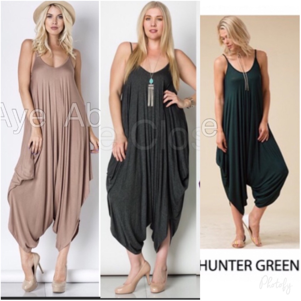 Oversized Loose drape harem Romper jumpsuit dress